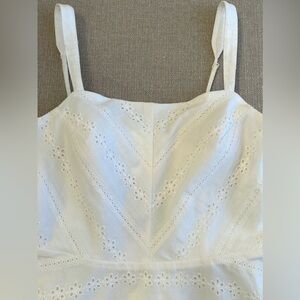 NWT Francesca's White Eyelet Broderie Anglaise Mini 100% Cotton Dress XL